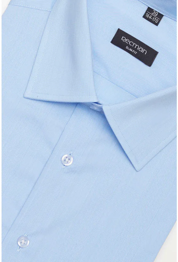 KOSZULA COVIVA 3096D DŁUGI RĘKAW SLIM FIT NIEBIESKA