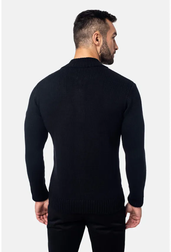SWETER VINCENT ROZPINANY CZARNY