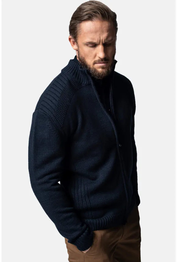 SWETER VINCENT ROZPINANY GRANATOWY
