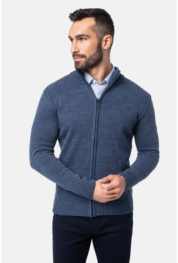 SWETER VINCENT ROZPINANY NIEBIESKI