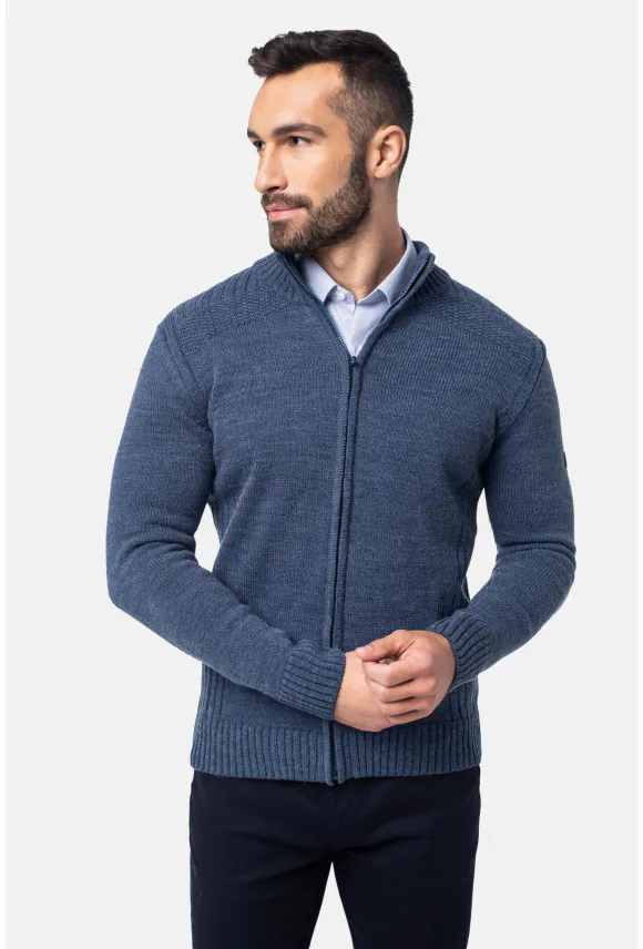 SWETER VINCENT ROZPINANY NIEBIESKI