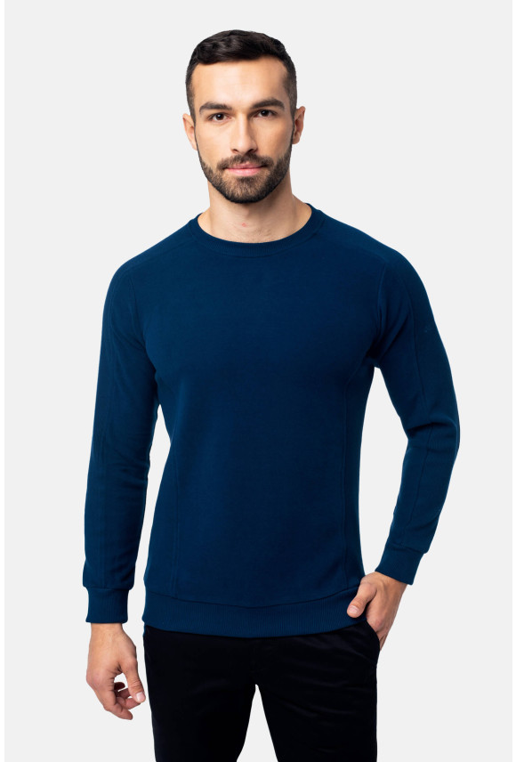 BLUZA CREW Z OKRĄGŁYM DEKOLTEM GRANATOWA BLUZA CREW Z OKRĄGŁYM DEKOLTEM GRANATOWA