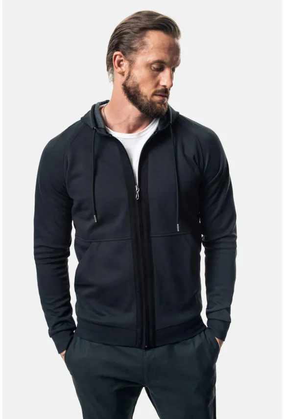 BLUZA TONGE ROZPINANY CZARNA