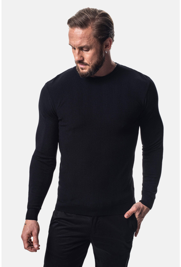 SWETER GIRARD Z OKRĄGŁYM DEKOLTEM CZARNY