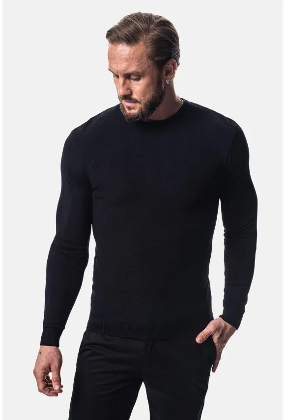 SWETER GIRARD Z OKRĄGŁYM DEKOLTEM CZARNY