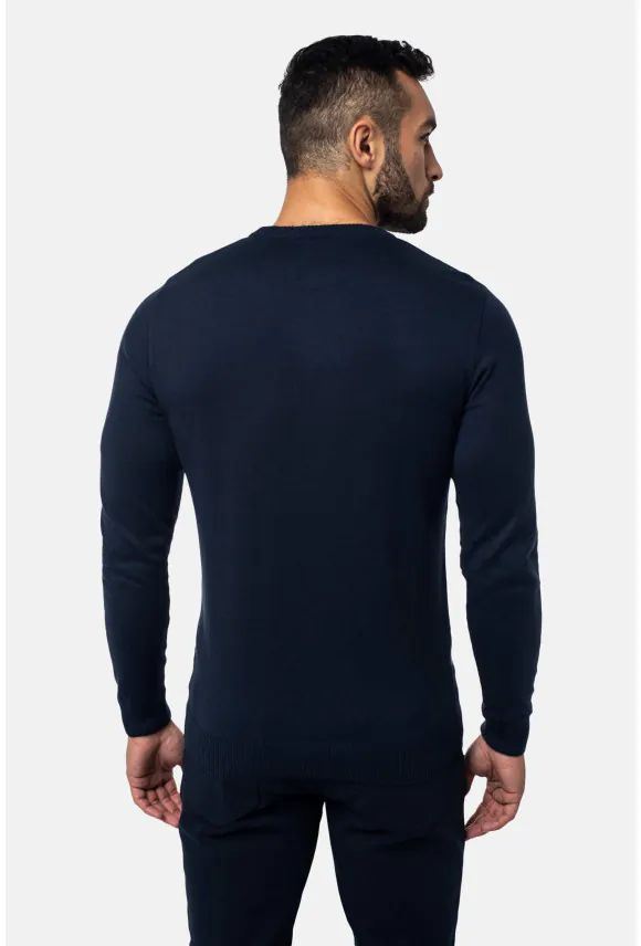 SWETER EPINAL Z OKRĄGŁYM DEKOLTEM GRANATOWY