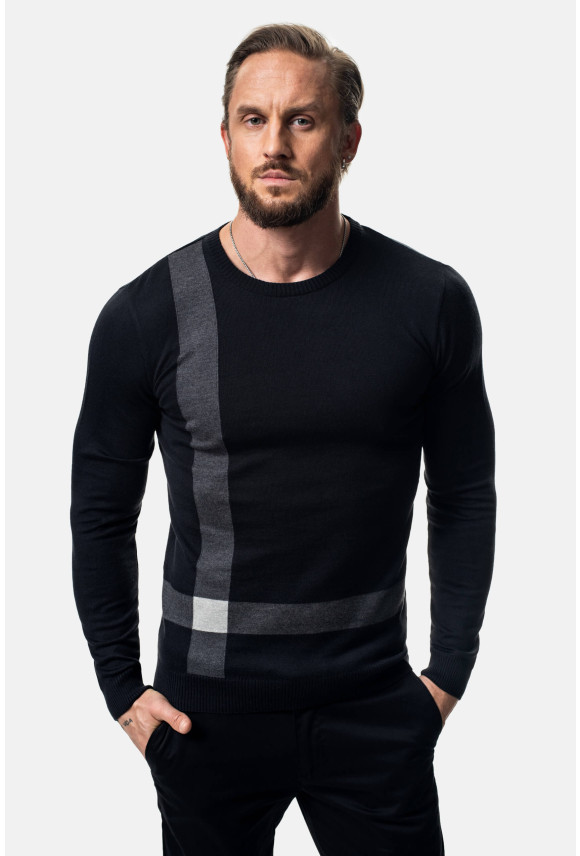 SWETER EPINAL Z OKRĄGŁYM DEKOLTEM CZARNY