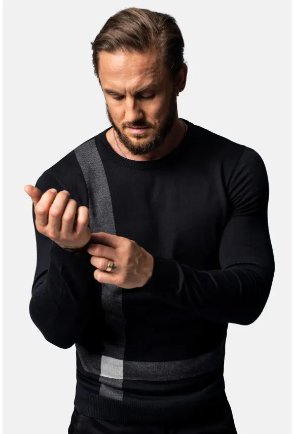 SWETER EPINAL Z OKRĄGŁYM DEKOLTEM CZARNY