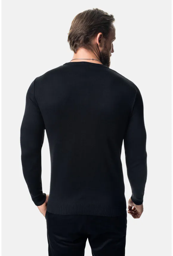 SWETER EPINAL Z OKRĄGŁYM DEKOLTEM CZARNY