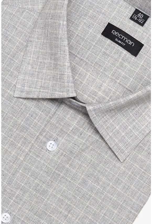 KOSZULA COVIVA 3117D DŁUGI RĘKAW SLIM FIT SZARA