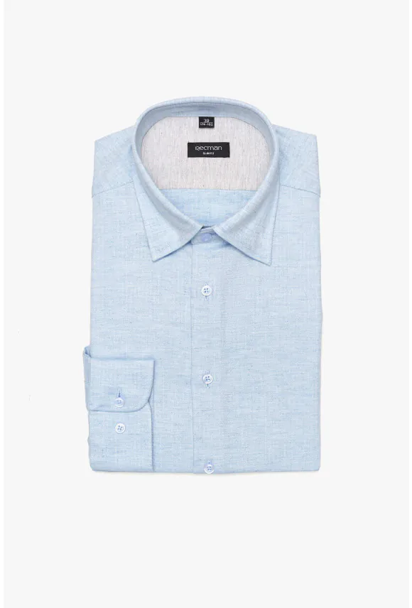KOSZULA CORSINI 3120D DŁUGI RĘKAW SLIM FIT NIEBIESKA