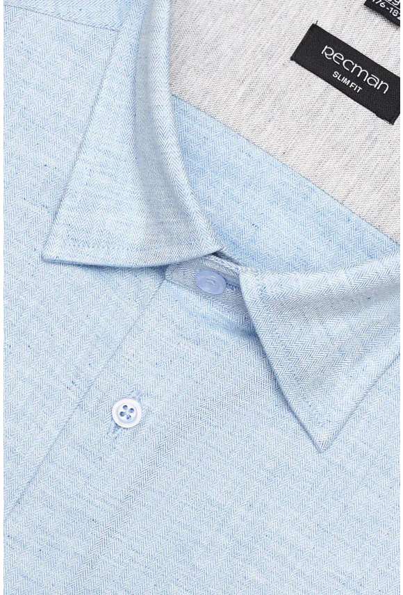 KOSZULA CORSINI 3120D DŁUGI RĘKAW SLIM FIT NIEBIESKA