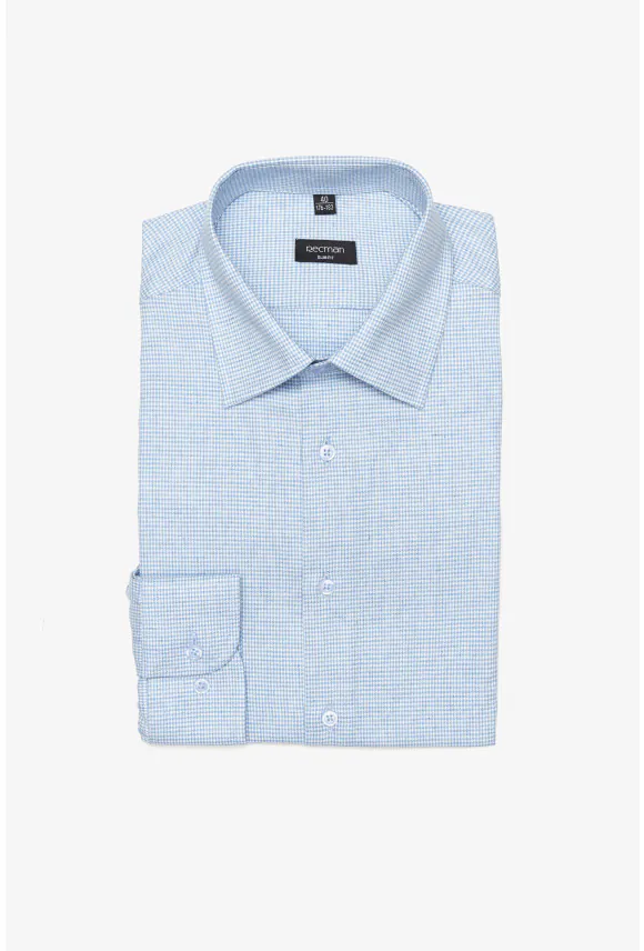 KOSZULA COVIVA 3121D DŁUGI RĘKAW SLIM FIT NIEBIESKA