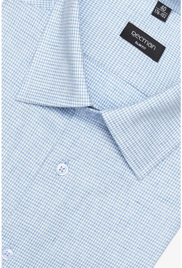 KOSZULA COVIVA 3121D DŁUGI RĘKAW SLIM FIT NIEBIESKA