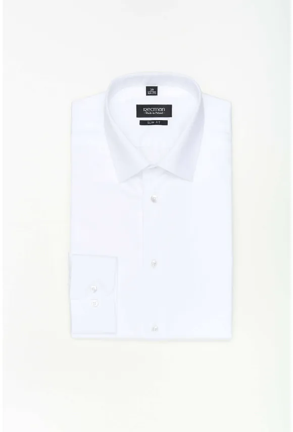 KOSZULA VERSONE 3517 DŁUGI RĘKAW SLIM FIT BIAŁA
