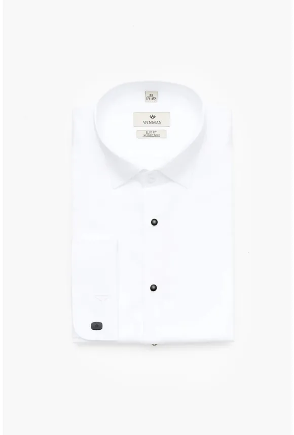 KOSZULA WINCASS 3737 SP SLIM FIT BIAŁA