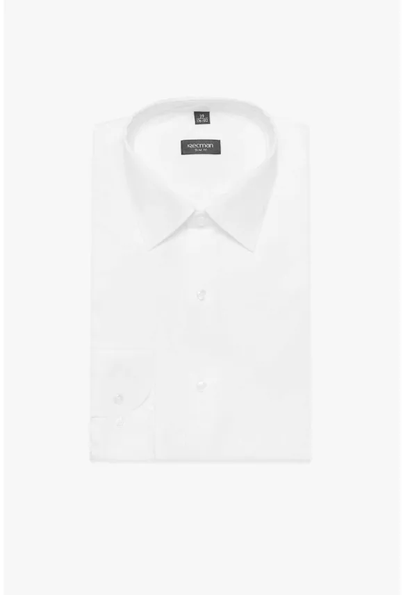 KOSZULA VERSONE 3153M DŁUGI RĘKAW SLIM FIT BIAŁY