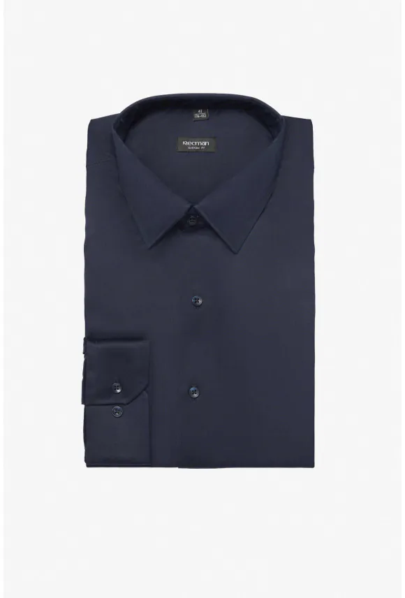 KOSZULA VERSONE 3153M DŁUGI RĘKAW CUSTOM FIT GRANATOWA
