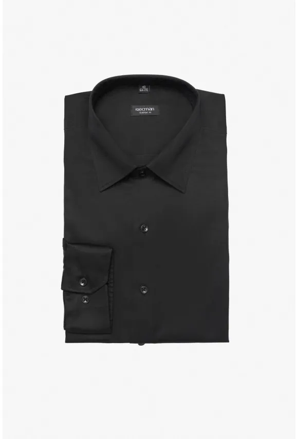 KOSZULA VERSONE 3153M DŁUGI RĘKAW CUSTOM FIT CZERŃ