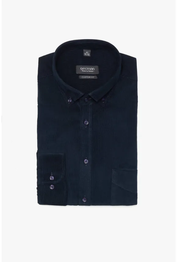 KOSZULA FORMENTO 3126 DŁUGI RĘKAW CUSTOM FIT GRANATOWA