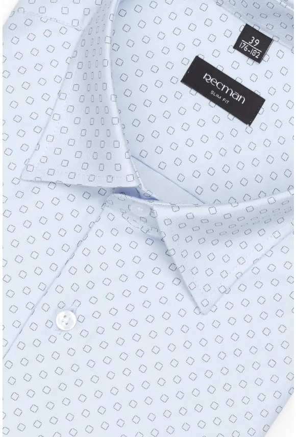 KOSZULA COLINE 3147E DŁUGI RĘKAW SLIM FIT BŁĘKITNA