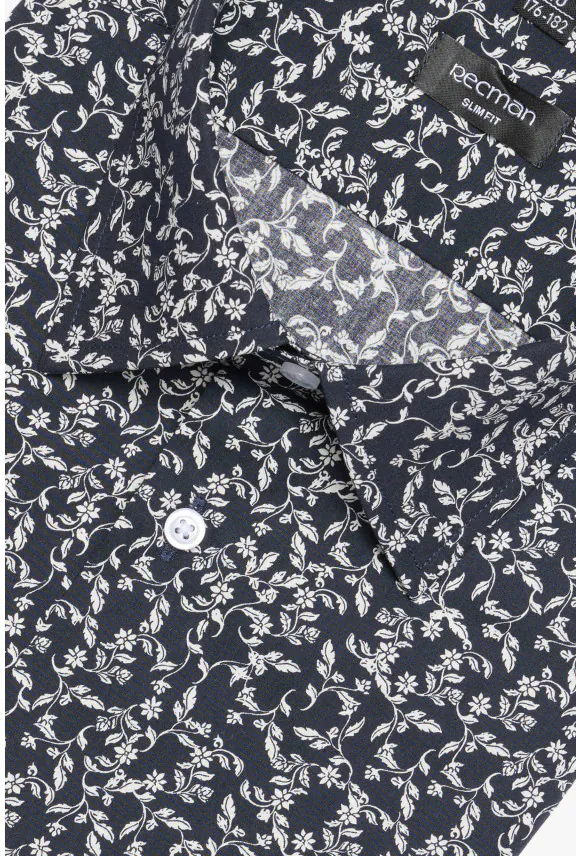 KOSZULA COLINE 3162D DŁUGI RĘKAW SLIM FIT CZARNA