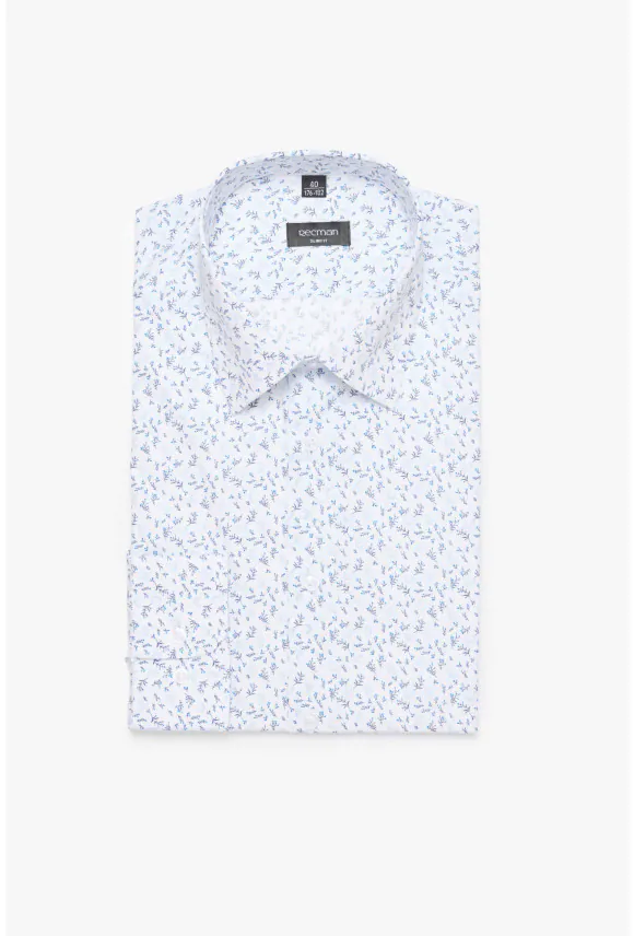 KOSZULA COLINE 3163D DŁUGI RĘKAW SLIM FIT BIAŁA