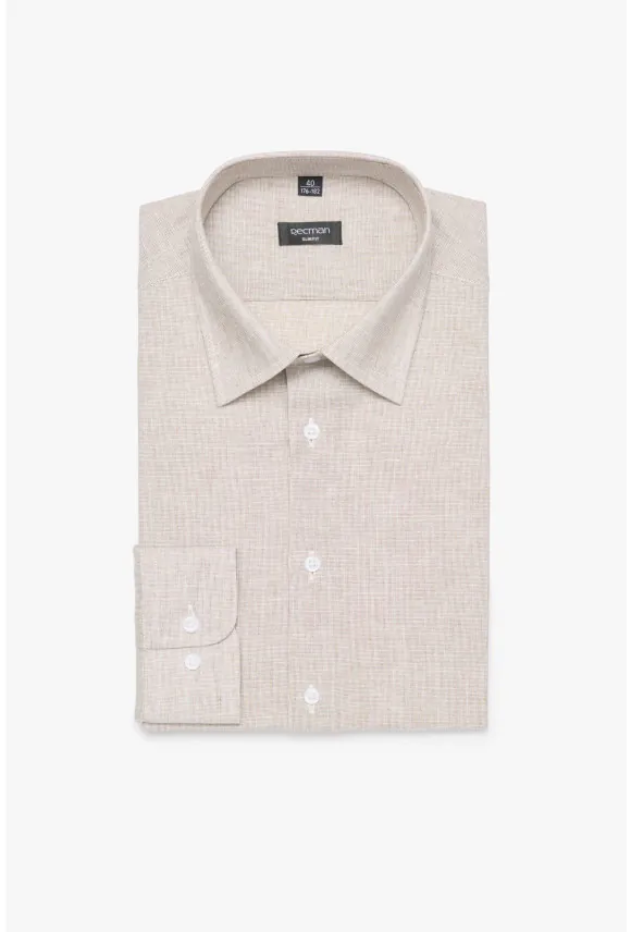 KOSZULA CORSINI 3166D DŁUGI RĘKAW SLIM FIT BEŻOWA