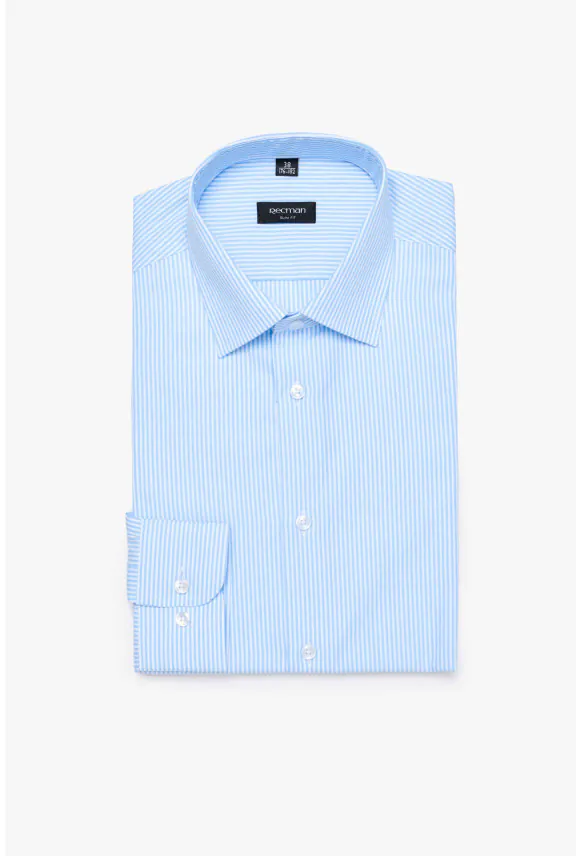 KOSZULA COFINO 3168T DŁUGI RĘKAW SLIM FIT NIEBIESKA