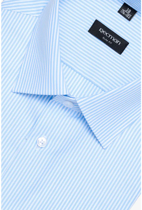 KOSZULA COFINO 3168T DŁUGI RĘKAW SLIM FIT NIEBIESKA