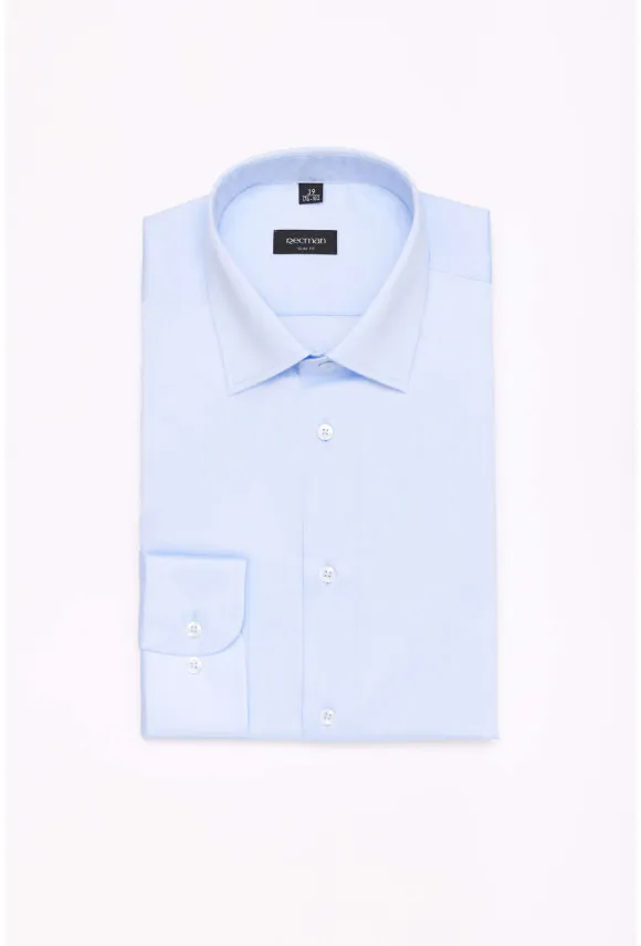KOSZULA VERSONE 3170T DŁUGI RĘKAW SLIM FIT BŁĘKITNA