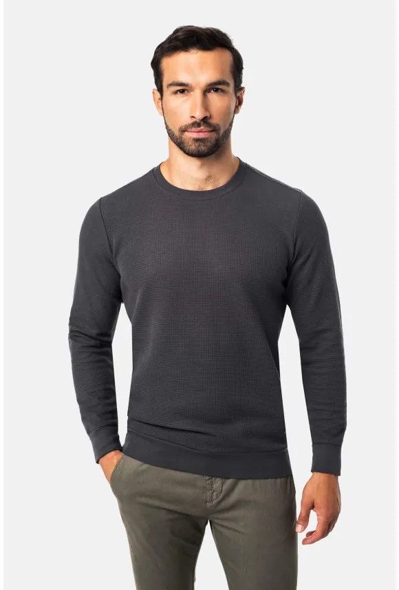 BLUZA RUNNER Z OKRĄGŁYM DEKOLTEM GRAFITOWA
