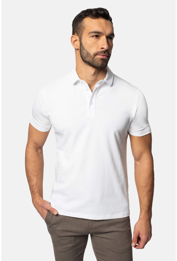 KOSZULKA POLO LIERMO BIAŁA Z BAWEŁNY TYPU JERSEY KOSZULKA POLO LIERMO BIAŁA Z BAWEŁNY TYPU JERSEY