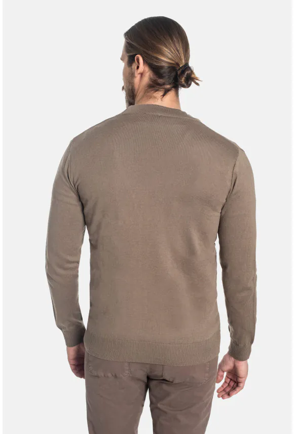 SWETER CALLOT ROZPINANY BRĄZOWY