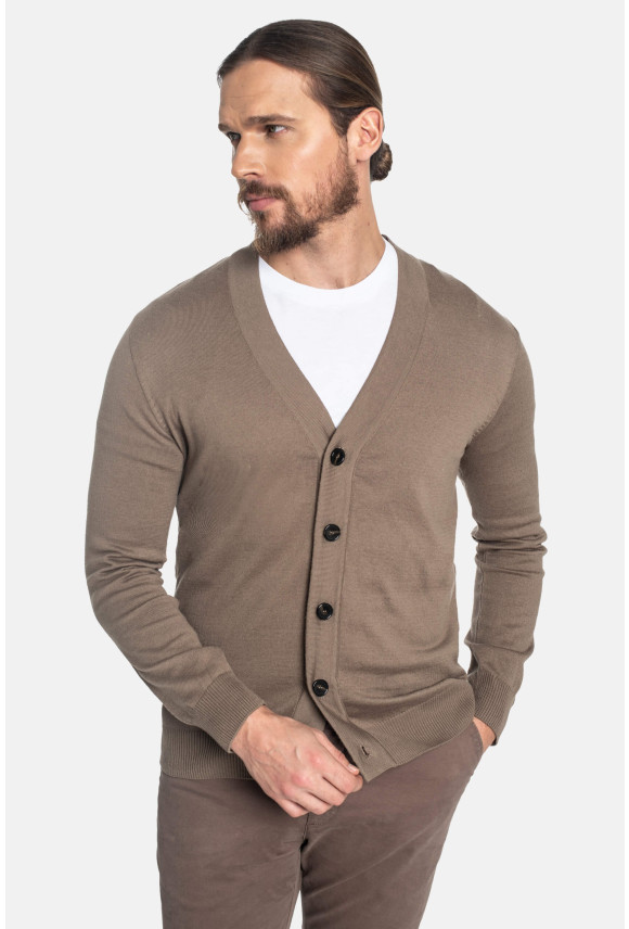 SWETER CALLOT ROZPINANY BRĄZOWY