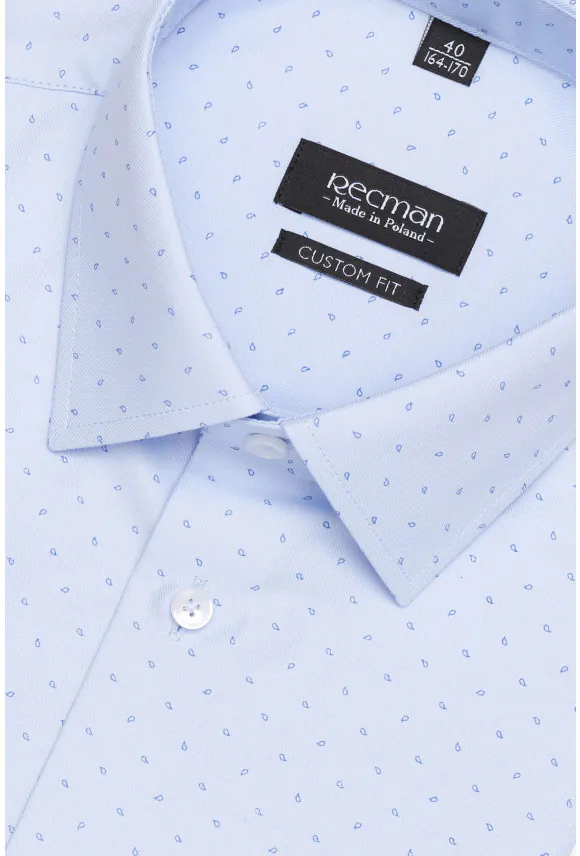 KOSZULA COLINE 3172T DŁUGI RĘKAW CUSTOM FIT BŁĘKITNA