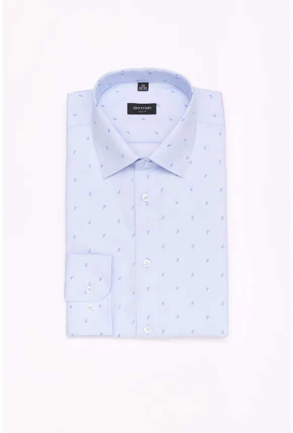 KOSZULA CORSINI 3173T DŁUGI RĘKAW SLIM FIT BŁĘKITNA