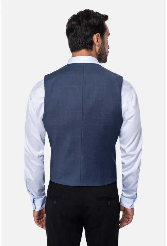 KAMIZELKA BALMES SLIM FIT NIEBIESKA