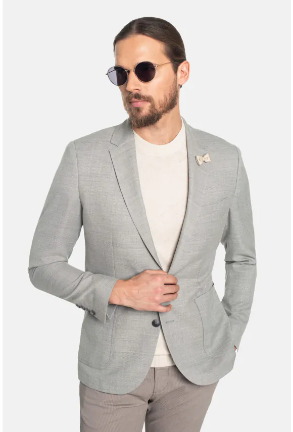 MARYNARKA ROTELLO SZARA SLIM FIT