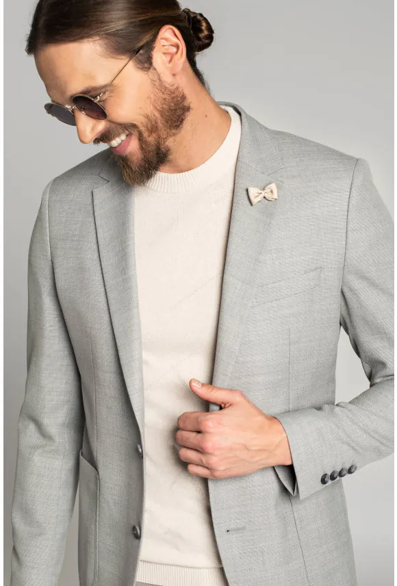 MARYNARKA ROTELLO SZARA SLIM FIT