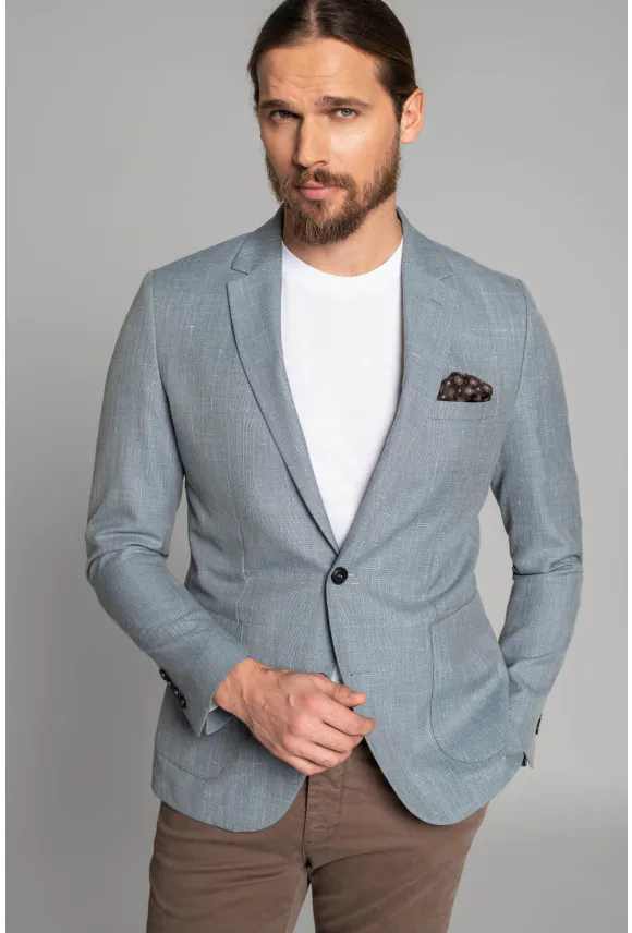 MARYNARKA SANZA NIEBIESKA SLIM FIT