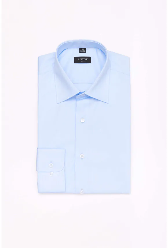 KOSZULA VERSONE 3180E DŁUGI RĘKAW SLIM FIT BŁĘKITNA