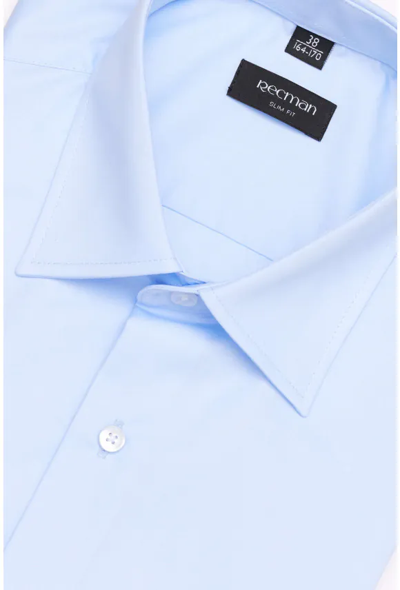 KOSZULA VERSONE 3180E DŁUGI RĘKAW SLIM FIT BŁĘKITNA