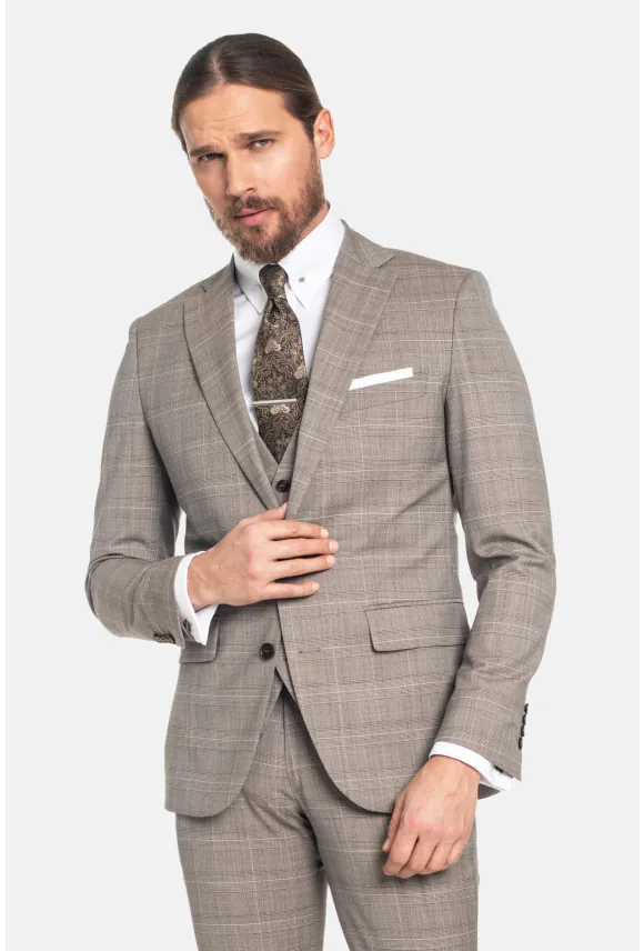 MARYNARKA DOWIN BRĄZOWA SLIM FIT