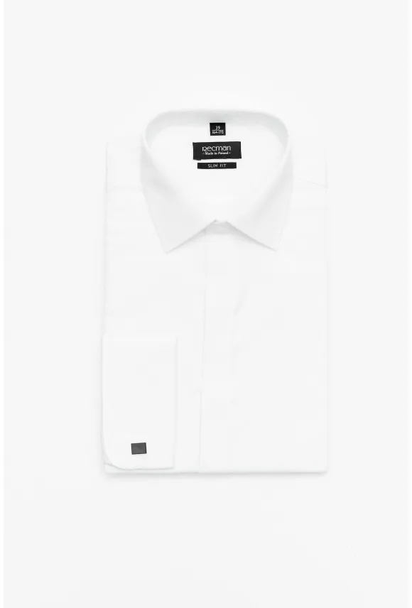 KOSZULA SAVERNE 90001 SP SLIM FIT BIAŁA