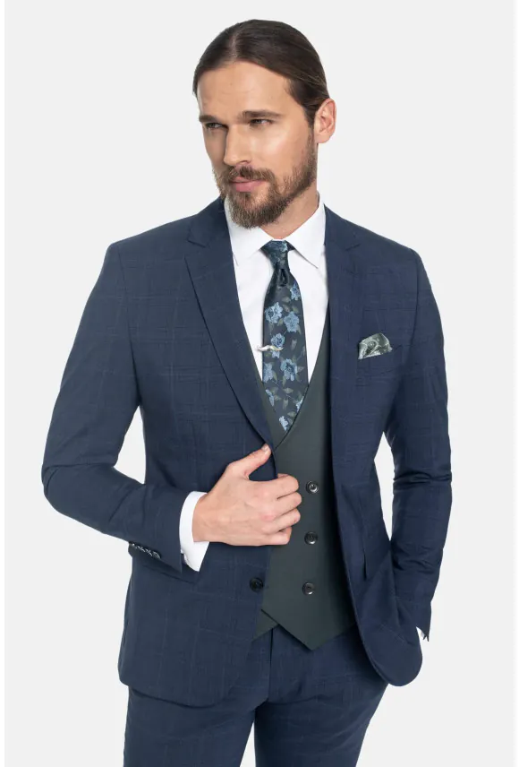 MARYNARKA NONZA GRANATOWA SUPER SLIM FIT