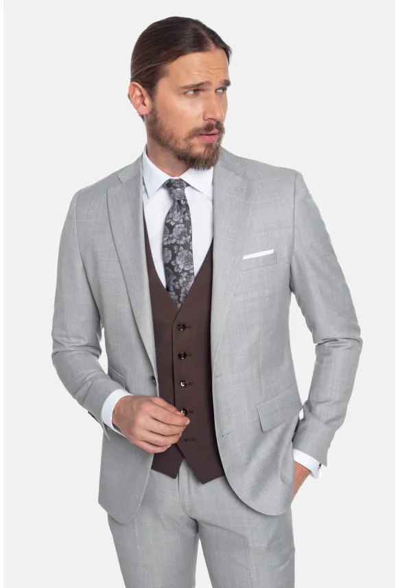 MARYNARKA ASCO SZARA SLIM FIT