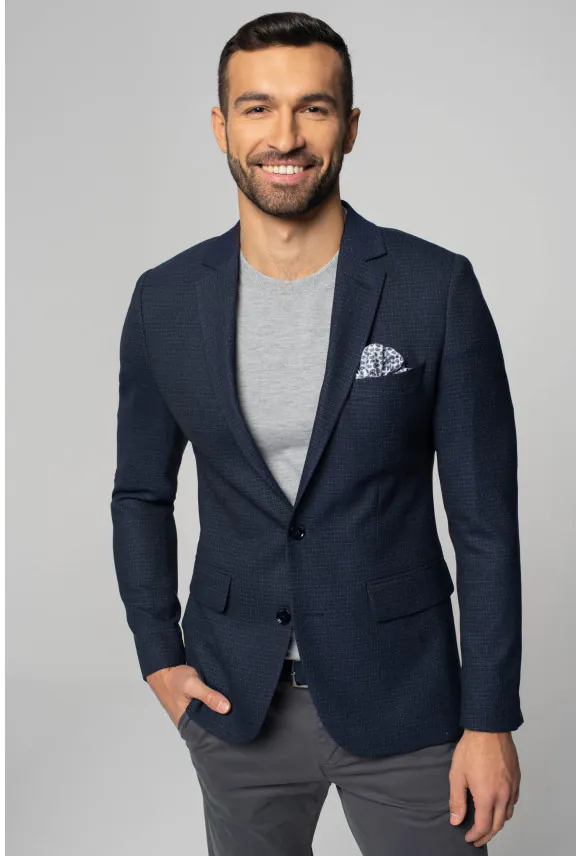 MARYNARKA RALWIN GRANATOWA SLIM FIT