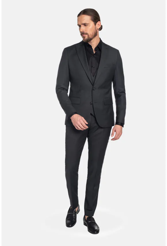 GARNITUR ENTWIN GRAFITOWY SLIM FIT