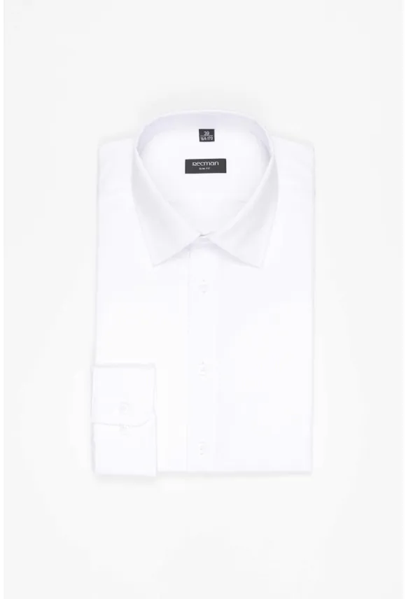 KOSZULA CORSINI 3182D DŁUGI RĘKAW SLIM FIT BIAŁA